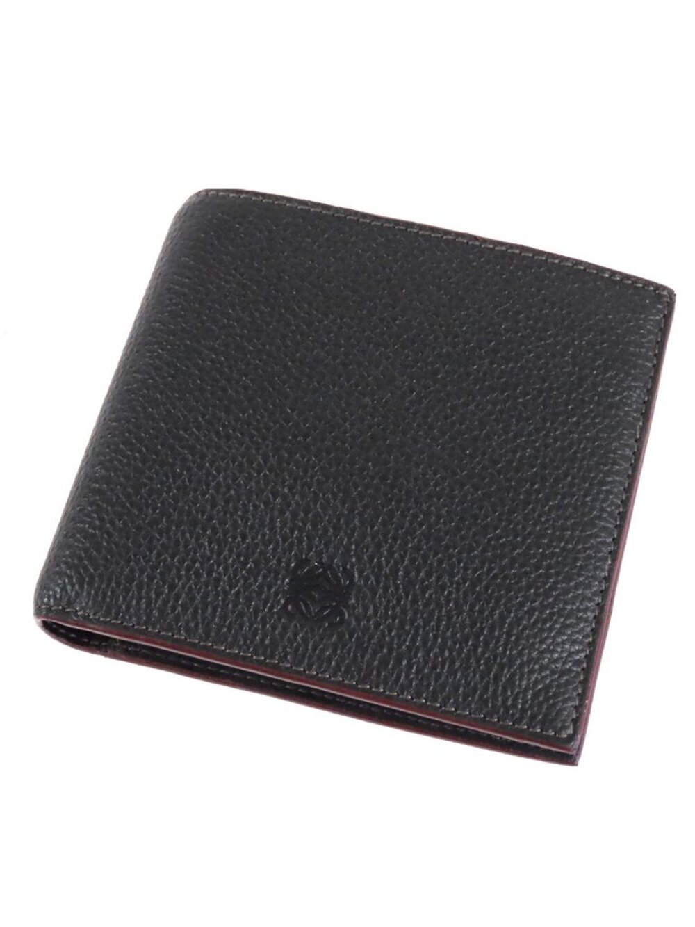 Loewe Anagram Compact Wallet Black Leather Bifold